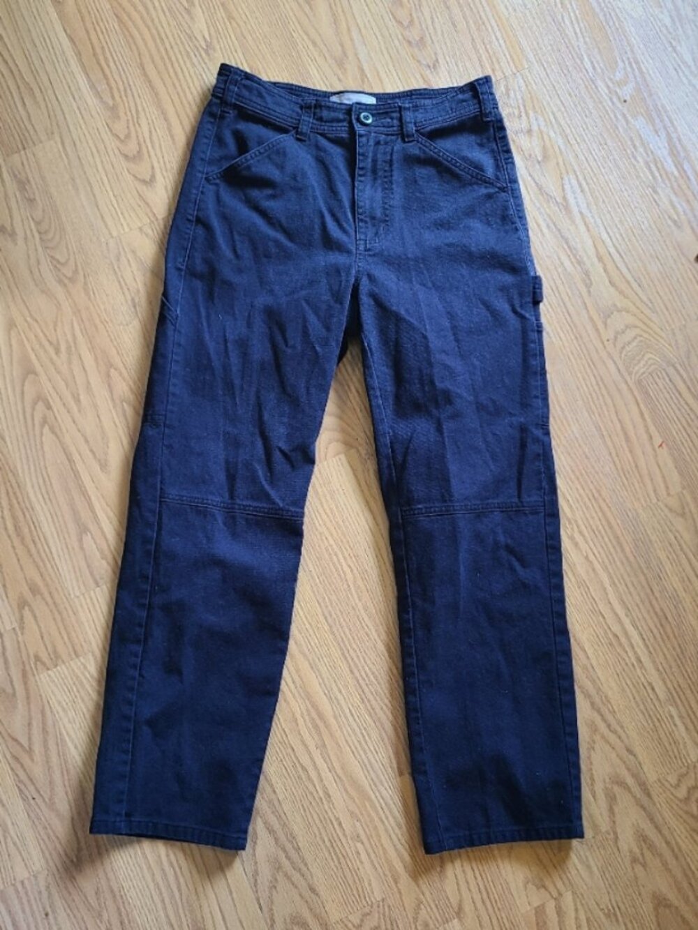 EVERLANE UTILITY CARPENTER PANTS CARGO SIDE POCKETS CROPPED STRAIGHT LEG sz 0 - Picture 2 of 6